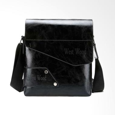 West Wood Kulit Tas Selempang Pria - Hitam