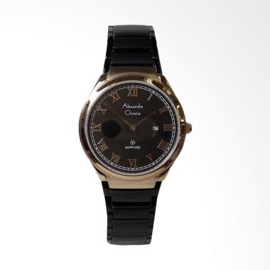 Alexandre Christie AC8538LD Sapphire Jam Tangan Wanita - Black Light Gold