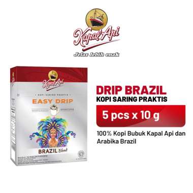 Promo Harga KAPAL API Kopi Easy Drip Brazil per 5 pcs 10 gr - Blibli