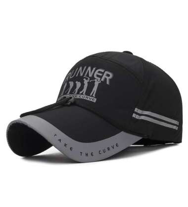 Baseball cap : RUNNER - Topi Baseball Topi Golf Topi Pancing Topi Pria One Size BLACK