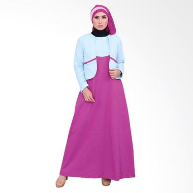 Vemmella Gemma 07 Baju Gamis Muslim Wanita - Biru Muda