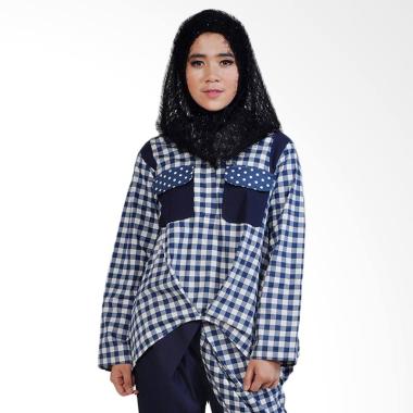 Tiffany Kenanga Carissa Shirt Atasan Muslim Wanita - Navy