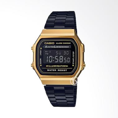CASIO A168WEGB-1BDF Vintage Casual Jam Tangan Wanita - Gold Black