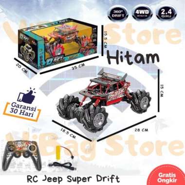 Mobil RC Jeep Super Drift Rock Crawler Remote Control RADAR RDR1020 Hitam