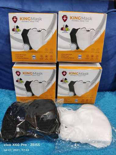 Masker KINGMASK duckbill garis 3 Ply hitam 1box isi 25pcs