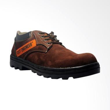 Cut Engineer Safety Shoes Low Boots Sepatu Pria - Classic Brown