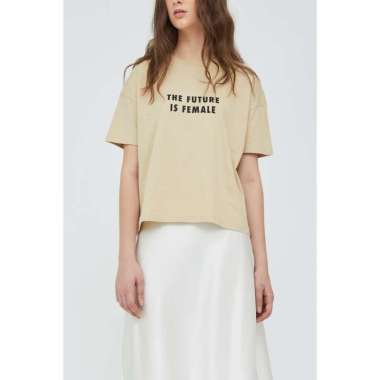 Kaos Wanita T-Shirt Terbaru [Shopatvelvet x Disney] Minnie Mouse Future Female Beige