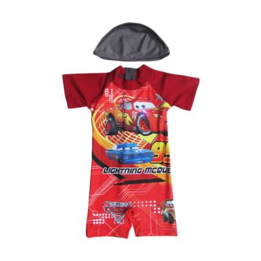 Rainy Collections Karakter Cars Baju Renang Anak - Merah with Topi