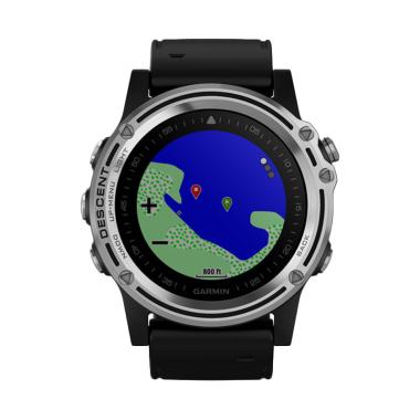 Garmin Descent MK 1 Smartwatch with Black Band - Silver GARANSI RESMI TAM 2TAHUN Silver