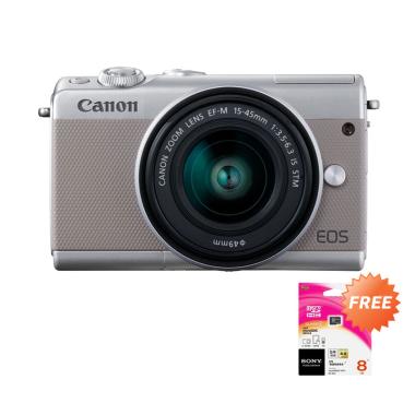 Canon EOS M100 Kit 15-45mm Kamera M ... ey + Free Memory Sony 8GB