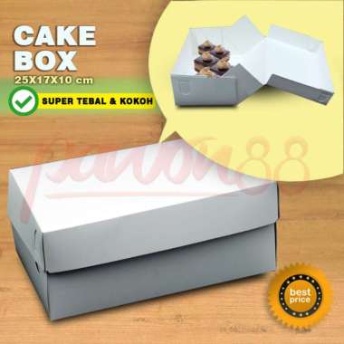 Kotak Kue - Box Kue - Dus Kue - Cake Box - PUTIH - 25 x17x10 cm (20 pcs)