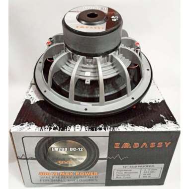 SUBWOOFER EMBASSY EM200 DC-12 12 INCH (DOUBLE MAGNET DOUBLE COIL)