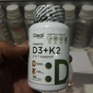 Deal vitamin d3 5000iu + k2 100mcg support 90 softgel asli Original USA
