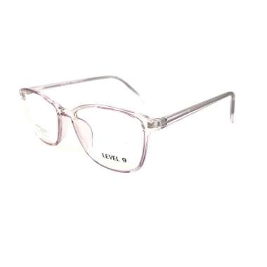 LEVEL 9 - 9123 PAKET LENGKAP Kacamata Wanita Frame+Lensa Minus Pink Clear