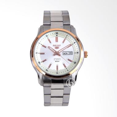 Seiko Automatic 21 Jewels Jam Tangan Pria -  Silver Rose Gold [SNKP12K1] Silver