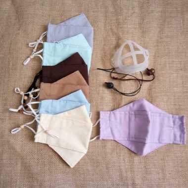 Masker Non Medis 3Ply 3 Lapis 3D BTS Pastel Set isi 7 Gesyal Free Penyangga dan Kalung Masker Dewasa