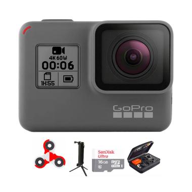 GoPro Hero 6 Combo 3 Way Deluxe 16 GB Spin Action Camera - Black