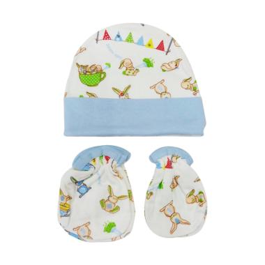 Mamimu Cute Rabbit Set Topi Sarung Tangan & Kaos Kaki Bayi - Biru