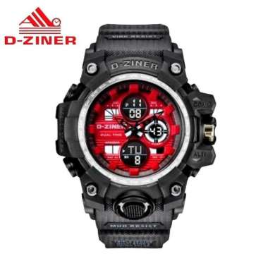 [ ORIGINAL 100% ] Jam Tangan Pria DZINER Dualtime Rubber Terlaris dan Terbaru Jam Tangan TAHAN AIR D