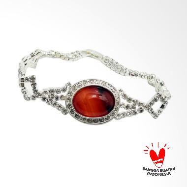 Vee Kristal Swarovski Batu Giok Coklat Model 2 Gelang Terapi Kesehatan