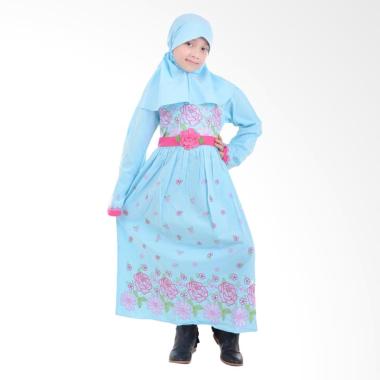 Jesca and Paul Qinaya 207 Gamis Baju Muslim Anak - Blue