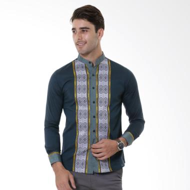 VM Koko Slimfit Baju Kemeja Pria Tangan Panjang - Hijau Toska