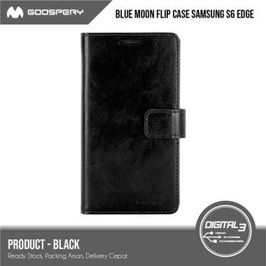 Mercury Goospery Blue Moon Diary Samsung S6 EDGE Case Dompet Cover Hitam