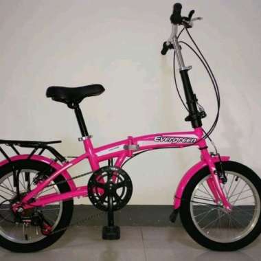 Sepeda Lipat 16 Inc Evergreen Gigi 7 Speed Velag Alluminium Ada Bocengan blkng dan Spakbor