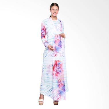 Mamigaya Zakiya Abstrak Dress Hamil Wanita - Biru