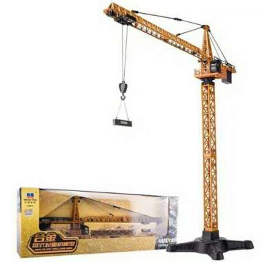 DIE-CAST TOWER CRANE MODEL HUINA Miniatur Alat Berat Crane Besi