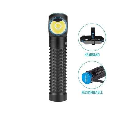 Olight Perun Black Kit 2000lm 120m Rechargeable Headlamp Senter Kepala LED Multifungsi