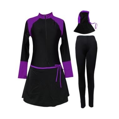 Rainy Collections Lis Bahu Dasar Hitam Baju Renang Muslim Jumbo