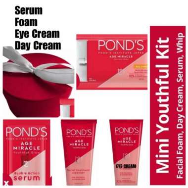 Paket Ponds Age Miracle Day-Night-Serum-Facial Foam-Eye Cream Pond's