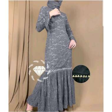 MAXY GAMIS DRESS NURHALIZA DUYUNG BRUKAT JUMBO gaun pesta dress muslim gamis brukat baju kondangan w