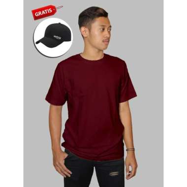 Vallenca Kaos Pria Polos Merah Maroon Original Free Topi Keren  Maroon XXL