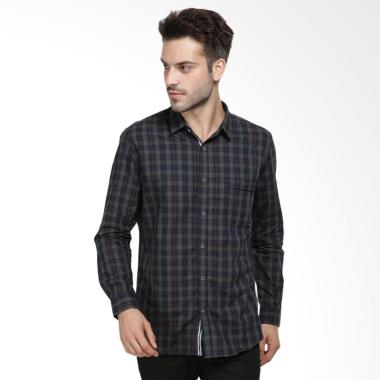 MANLY Veron Slim Fit Long Sleeve Shirt Pria - Green