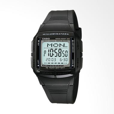 CASIO Databank Resin Band Jam Tangan Pria - Black [DB-36-1A] Hitam