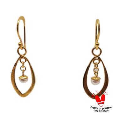 D.R.U Jewelry Anting Gold Oval Earrings