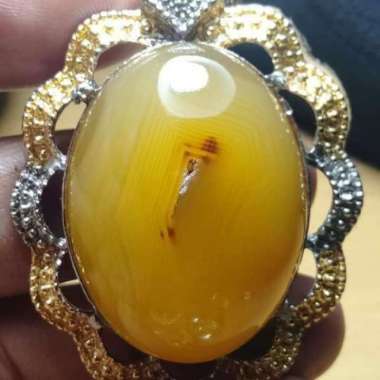 Liontin Batu Akik Motif Sulaiman Combong Antik Unik