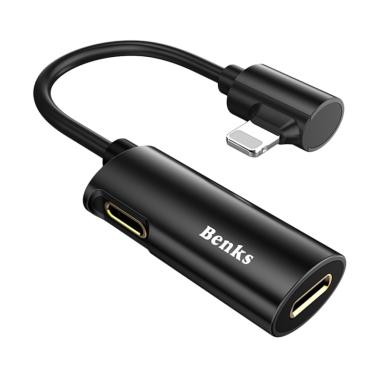 Benks U39 iP Male to Double iP Female Adapter - Hitam