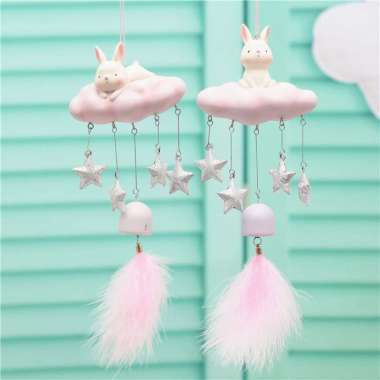 Lonceng Hiasan Pintu Ruang Tamu / Kamar Tidur Model Unicorn Bulu Lucu KELINCI