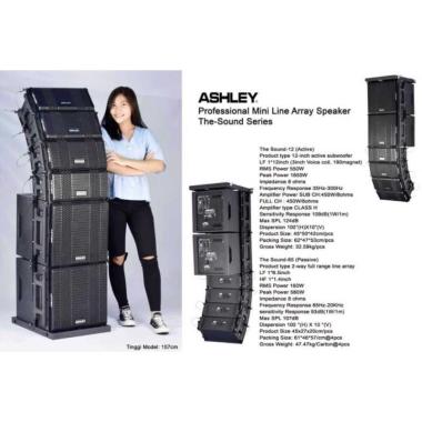 mini line array ashley the sound series 6.5 inch sub 12 inch aktif