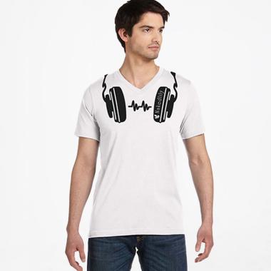 Nakedlily Earphone Cut T-Shirt Pria - White