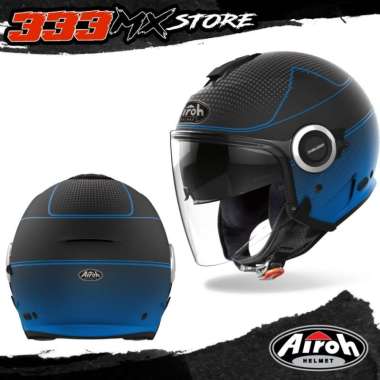 HELM MOTOR AIROH HELIOS BLUE MATT HELM HALF FACE AIROH HELIOS BLUE MAT