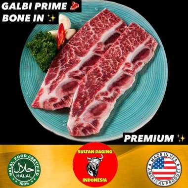 SHORT RIBS GALBI KALBI PRIME BONE IN WAGYU PREMIUM 500 GRAM IMPORT DARI USA GALBI KALBI PRIME RIB GA
