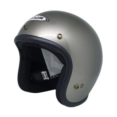Zeus ZS-385C Helm Half Face - Dark Silver
