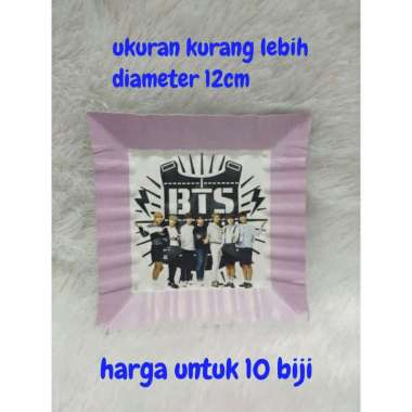 piring kertas ulang tahun karakter BTS KOREA Boyband isi 10 pcs mix