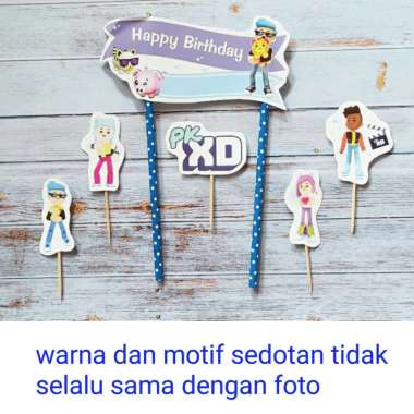 satu set cake topper toper hiasan kue ulang tahun karakter PKXD PK XD mix
