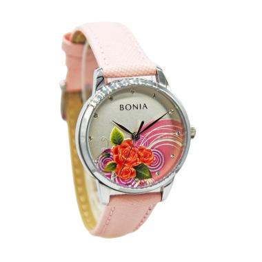 Bonia BNB10507 Floral Motif Jam Tangan Wanita Pink