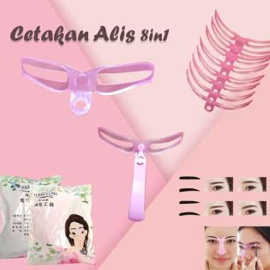 OEM ONE-K49 Cetakan Alis 8 IN 1 Wanita Eyebrow Template Alat Cetakan Alis Korea Delapan Model / Alat